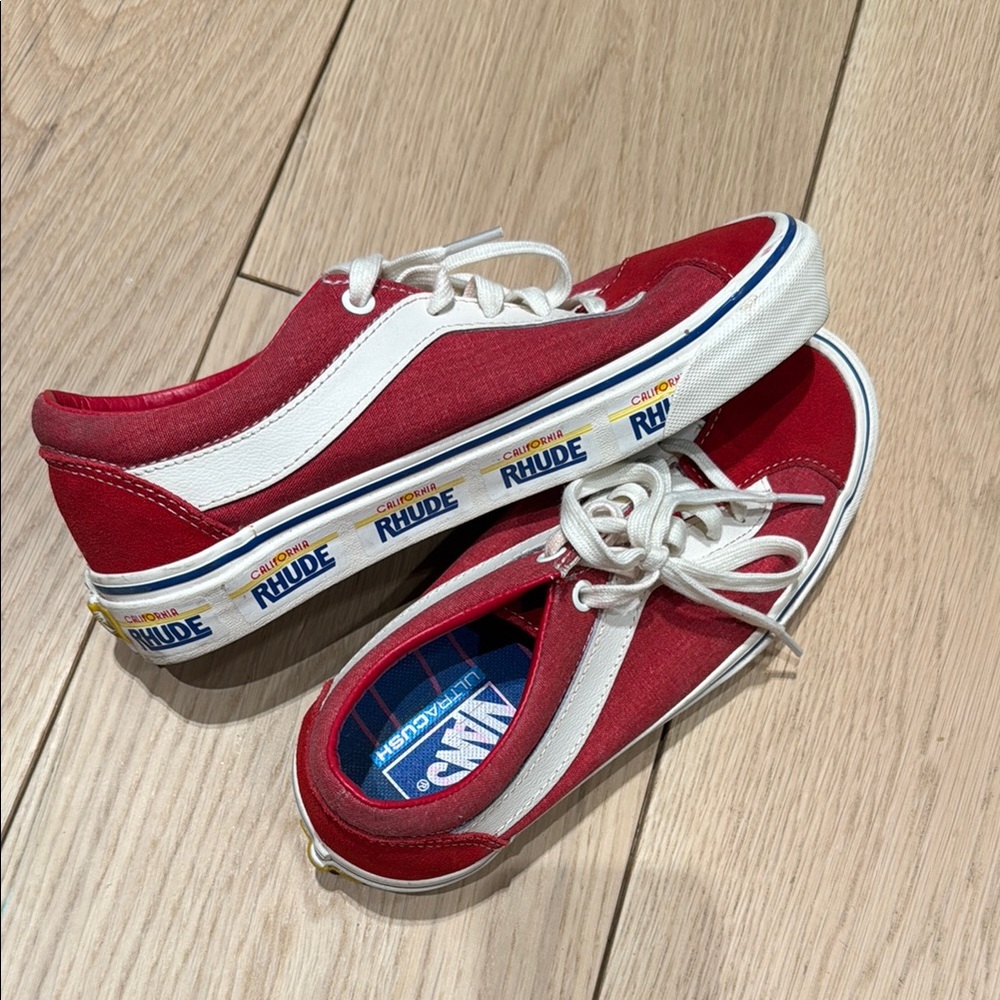Vans Rhude x Bold Ni 'California Plate - Red - Size 7.5 Women’s